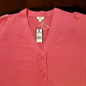 Crown & Ivy V neck cardigan sweater with puff sleeves (bought from Belks) XL
